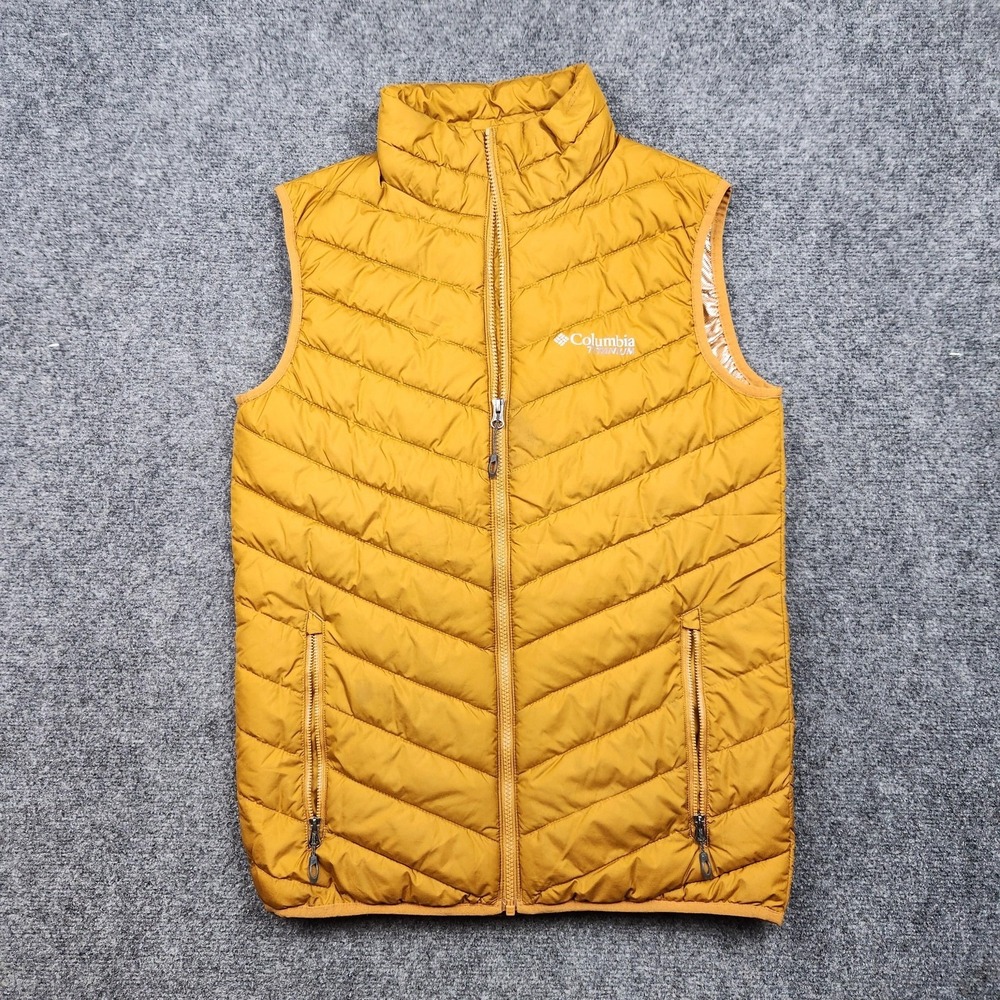 Columbia‎ Titanium Puffer Vest Womens Small Yellow Omni Heat Insulated Outdoor